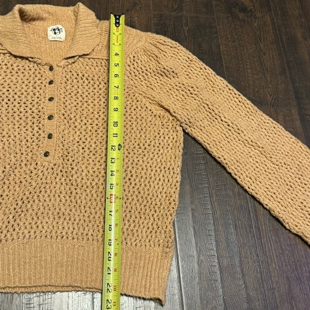 Free People Snowdrift‎ Pullover Camel Heather Sweater Size Large Women - Picture 12 of 12